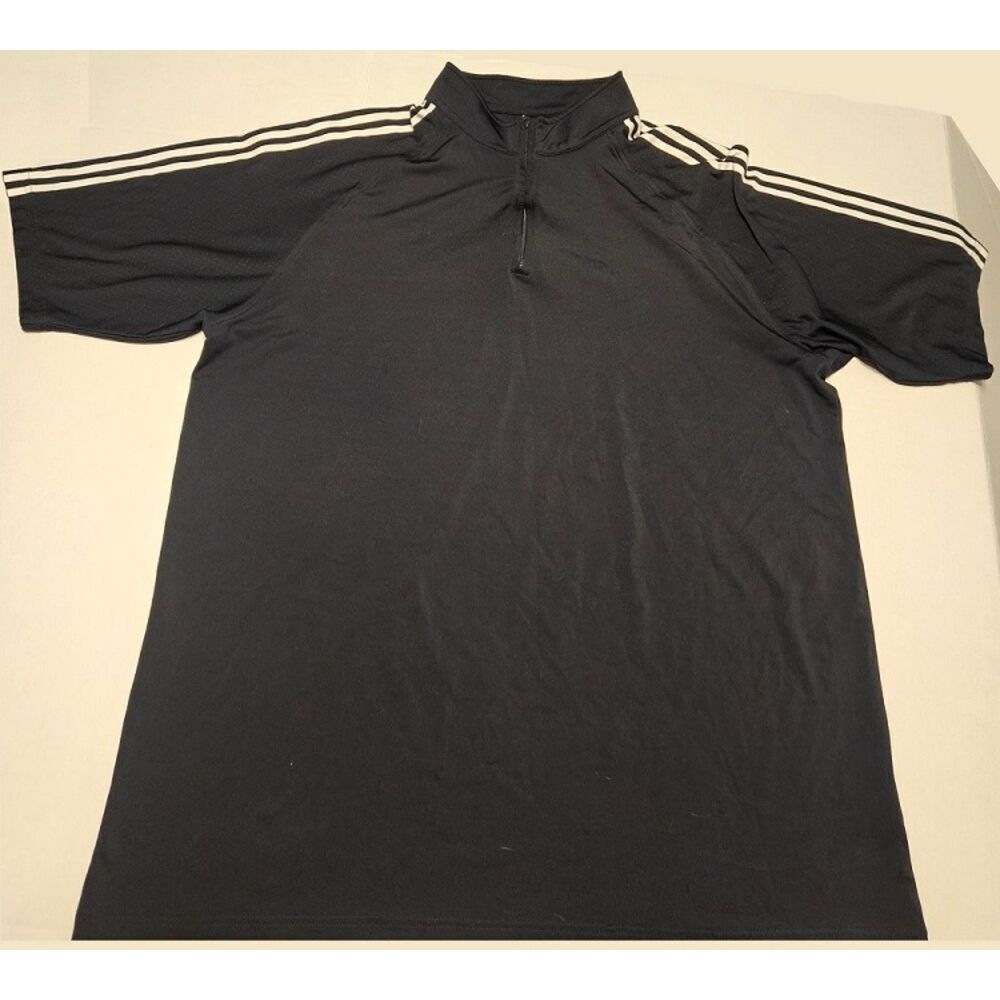 Adidas Men's XXL 3/4 Zip Golf Polo Shirt Black USA Edition